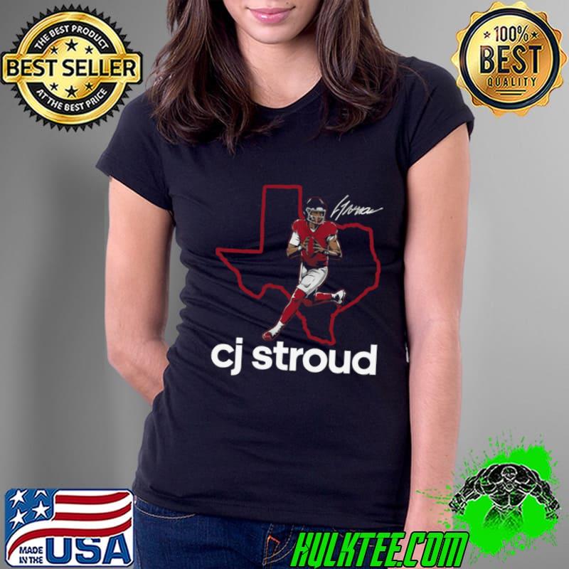 C.J. Stroud Signature American football quarterback for the Houston Texans State Outline T-Shirt