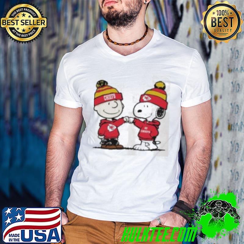 Charlie Brown And Snoopy NFL Kansas City Chiefs Football Go Chiefs Cartoon Shirt