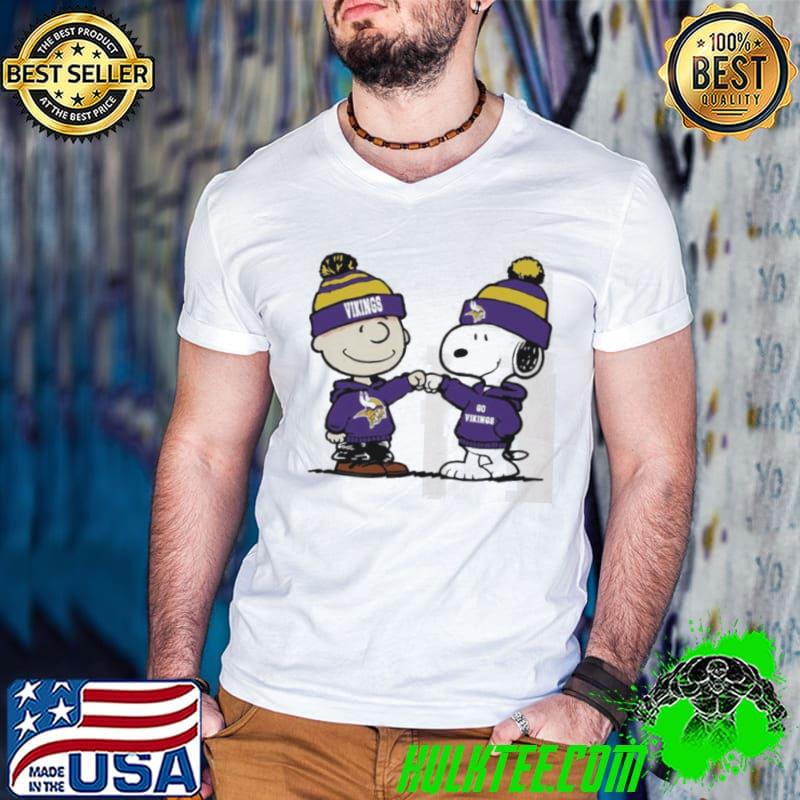 Charlie Brown And Snoopy NFL Minnesota Vikings Football Go Vikings Cartoon Shirt