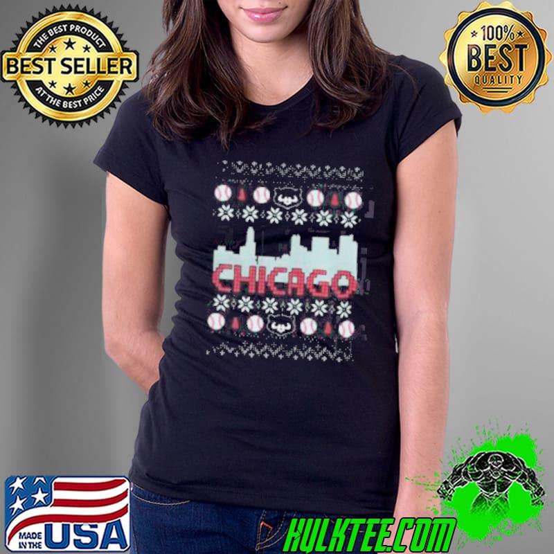 Chicago Cubs City Ugly Christmas Shirt Ladies Tee Chicago Cubs City Ugly Christmas Shirt Ladies Tee