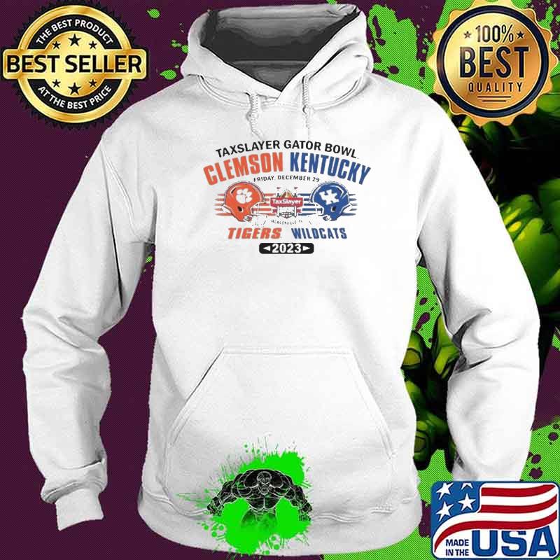 Clemson Tigers Vs Kentucky Wildcats 2023 Taxslayer Gator Bowl Friday December 29 Shirt Hoodie Clemson Tigers Vs Kentucky Wildcats 2023 Taxslayer Gator Bowl Friday December 29 Shirt Hoodie