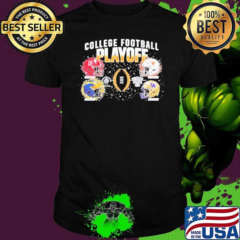 College Football playoff 2024 4-team head to head helmet shirt