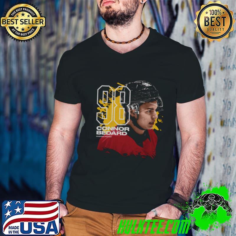 Connor Bedard Canadian professional ice hockey centre Chicago Profile T-Shirt Guys V Neck Connor Bedard Canadian professional ice hockey centre Chicago Profile T-Shirt Guys V Neck