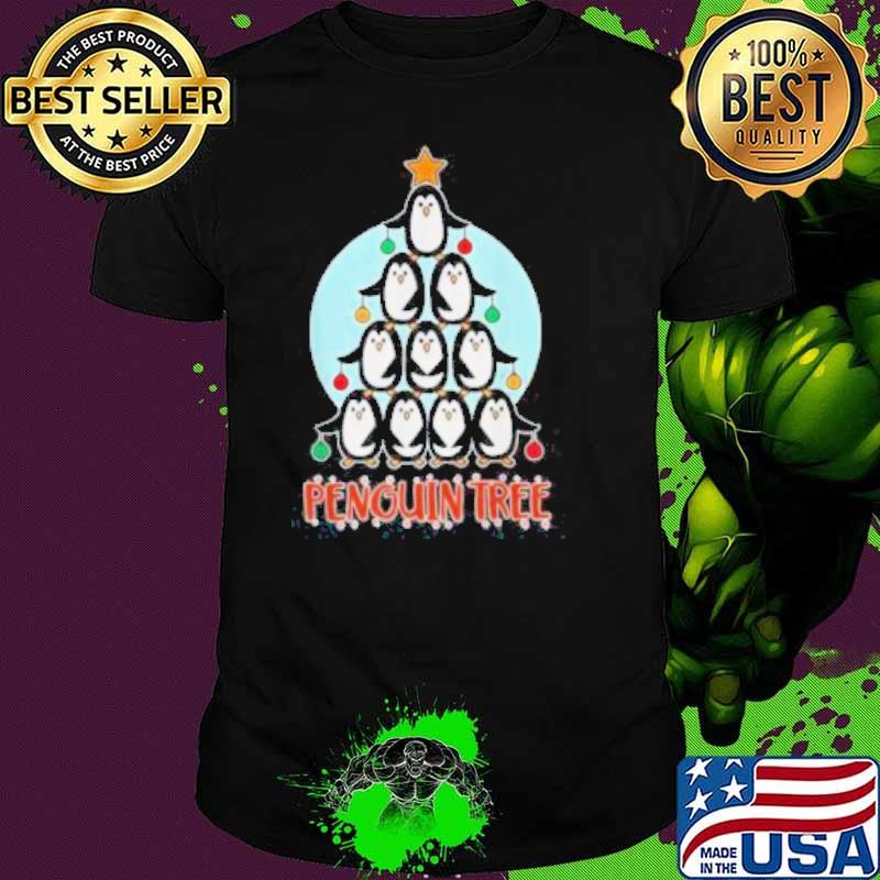 Cool Penguin Christmas Tree Shirt