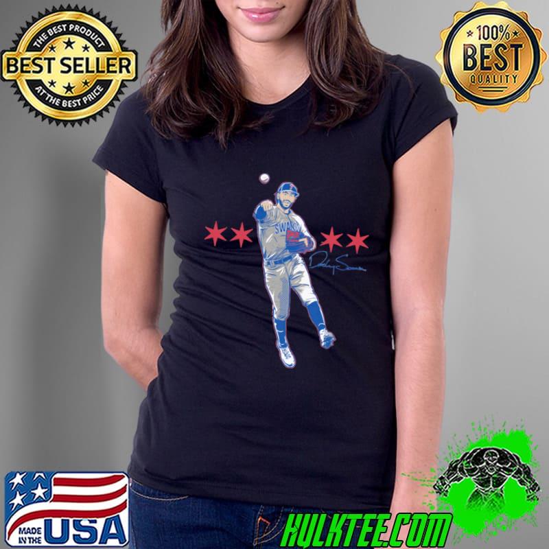 Dansby Swanson Superstar Pose Signature American professional baseball shortstop for the Chicago Cubs MLB T-Shirt