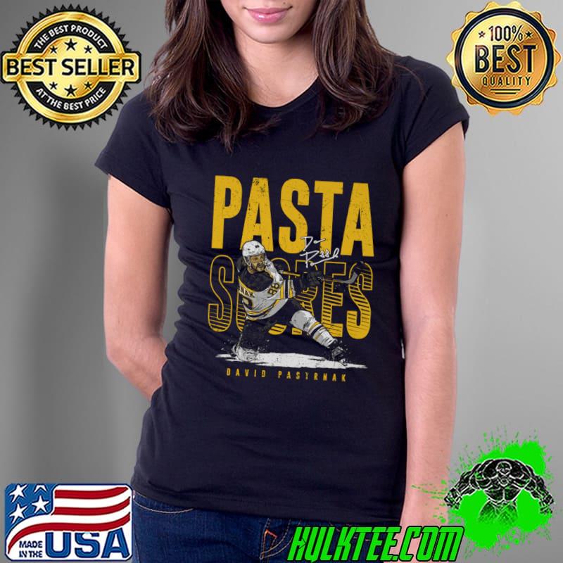 David Pastrnak Signature Czech professional ice hockey right winger Boston Pasta Scores T-Shirt Ladies Tee David Pastrnak Signature Czech professional ice hockey right winger Boston Pasta Scores T-Shirt Ladies Tee