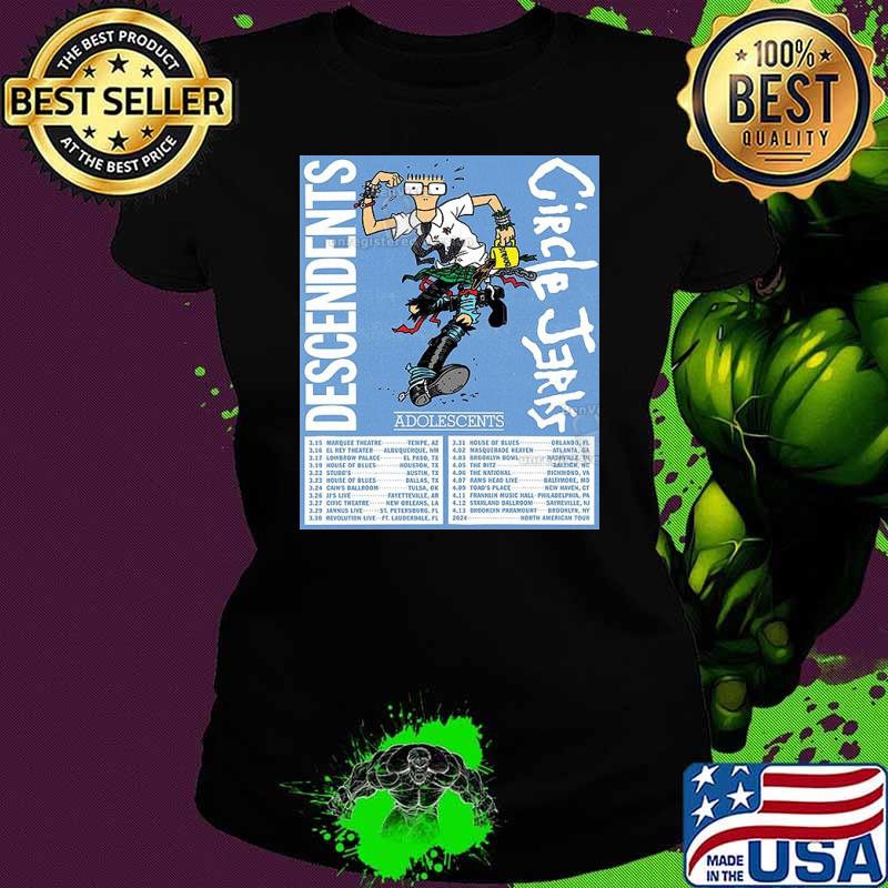 Descendents And Circle Jerks 2024 Tour Across The Usa Poster Shirt Ladies tee Descendents And Circle Jerks 2024 Tour Across The Usa Poster Shirt Ladies tee