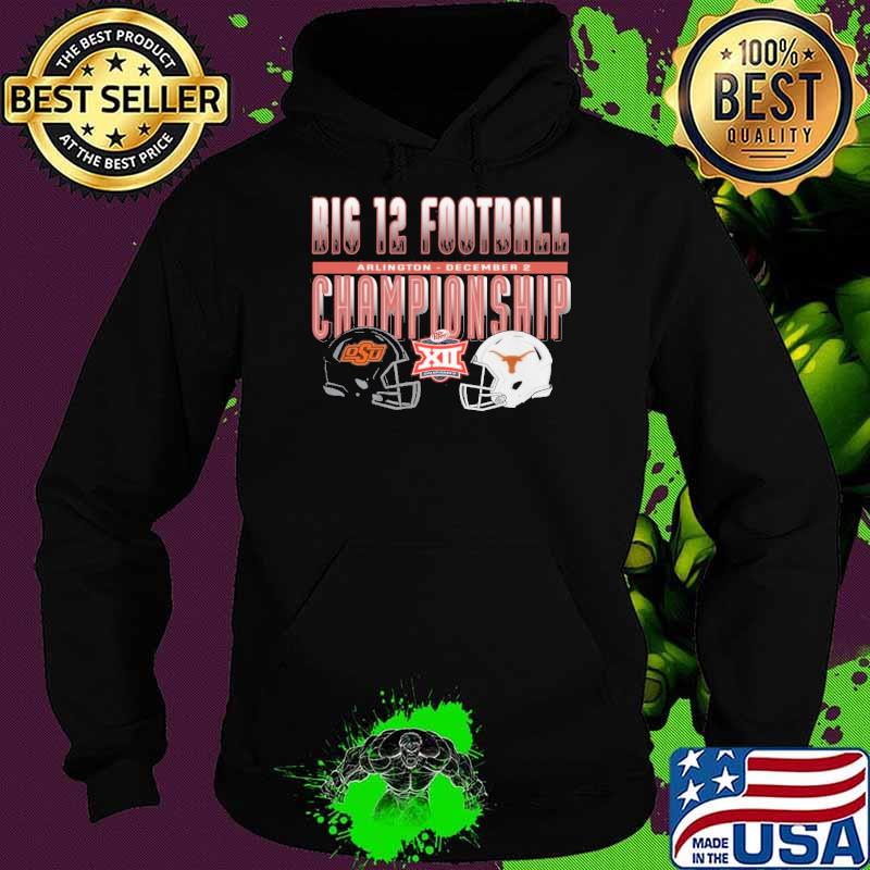 Design Arlington 2023 big 12 Football championship Oklahoma state vs Texas Football head to head shirt