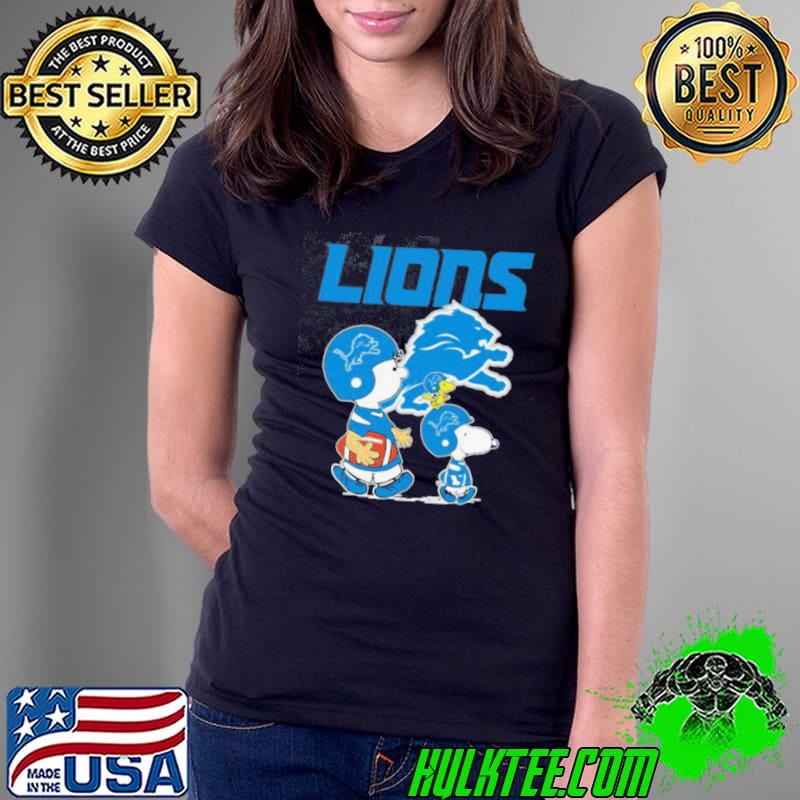 Detroit Lions Peanuts Snoopy Charlie Brown And Woodstock s Ladies Tee Detroit Lions Peanuts Snoopy Charlie Brown And Woodstock s Ladies Tee