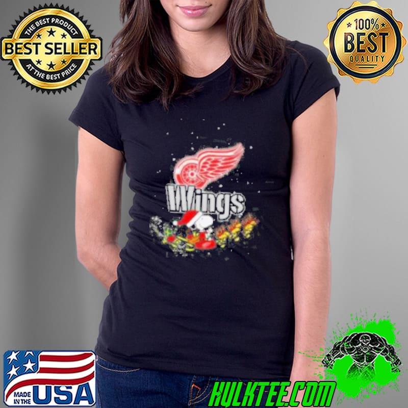 Detroit Red Wings NHL Santa Snoopy and Woodstock Christmas Shirt