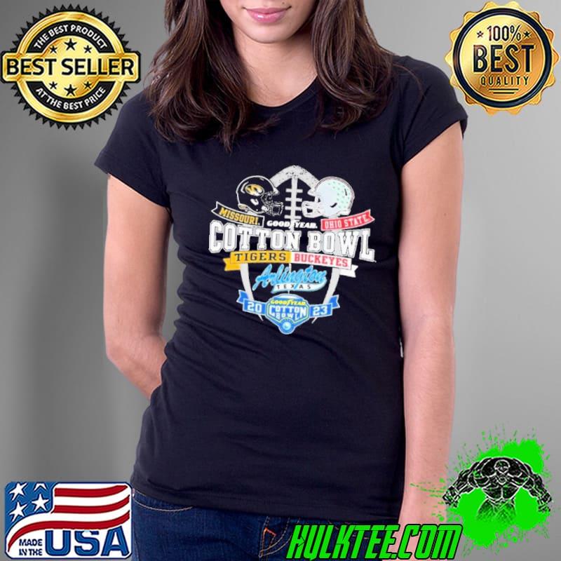 Duel Helmet Mizzou Tigers vs Ohio State Buckeyes Cotton Bowl 2023 Shirt Ladies Tee Duel Helmet Mizzou Tigers vs Ohio State Buckeyes Cotton Bowl 2023 Shirt Ladies Tee