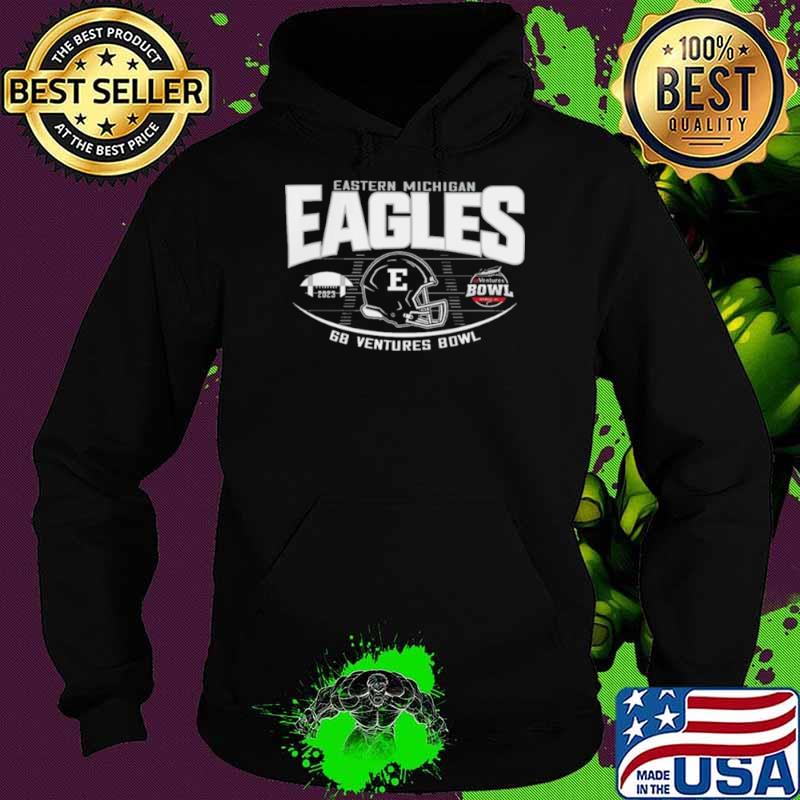 Eastern Michigan University Football 2023 68 Ventures Bowl Bound Helmet Shirt