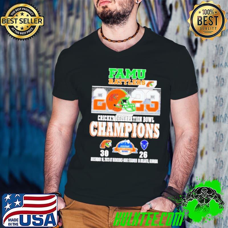 Famu Rattlers 2023 Cricket Celebration Bowl Champions december 16 2023 at mercedes benz stadium in atlanta georgia shirt