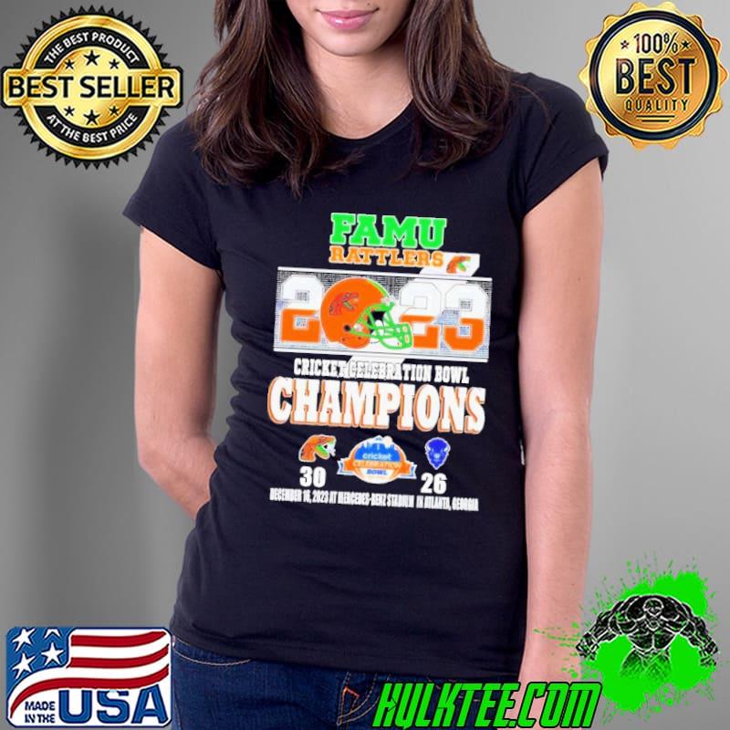 Famu Rattlers 2023 Cricket Celebration Bowl Champions december 16 2023 at mercedes benz stadium in atlanta georgia s Ladies Tee Famu Rattlers 2023 Cricket Celebration Bowl Champions december 16 2023 at mercedes benz stadium in atlanta georgia s Ladies Tee