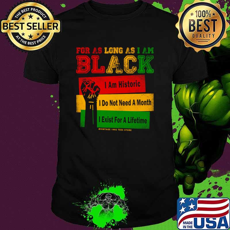 For As Long As I Am Black I Am Historic Black History Month T-Shirt