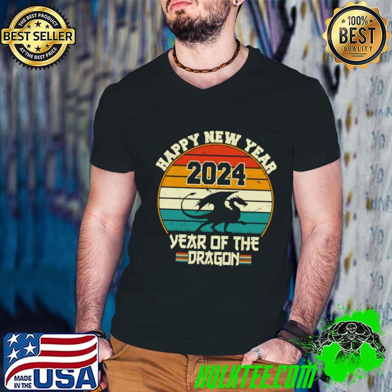 Funny happy New Year 2024 Years of The Dragon Vintage Chinese New Year 2024 T-Shirt