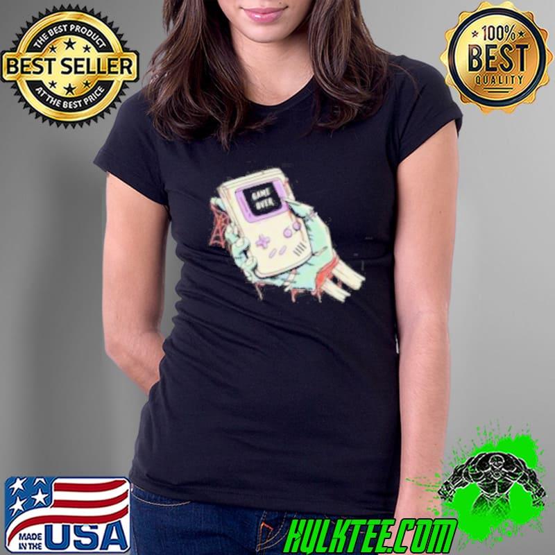 Game Over a severed zombie hand holding a Game Boy s Ladies Tee Game Over a severed zombie hand holding a Game Boy s Ladies Tee
