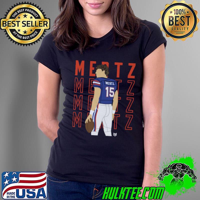 Graham Mertz College Mertz Silhouette Color Football Quarterback T-Shirt
