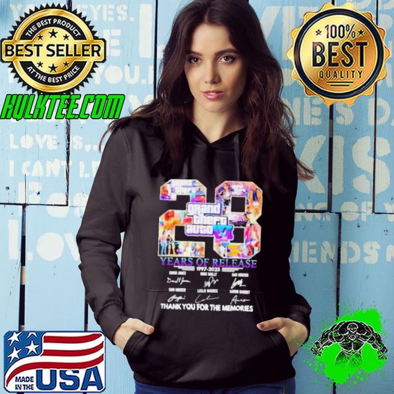 Grand Theft Auto Vi 28 Years Of Release 1997 2025 Thank You For The Memories Shirt Hoodie Grand Theft Auto Vi 28 Years Of Release 1997 2025 Thank You For The Memories Shirt Hoodie