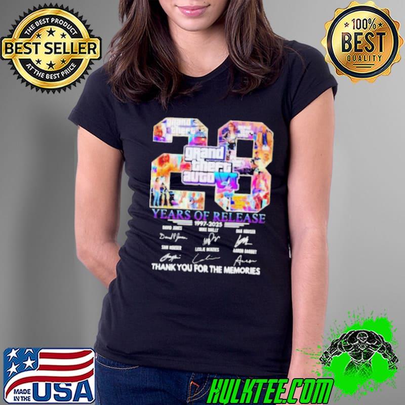 Grand Theft Auto Vi 28 Years Of Release 1997 2025 Thank You For The Memories Shirt Ladies Tee Grand Theft Auto Vi 28 Years Of Release 1997 2025 Thank You For The Memories Shirt Ladies Tee