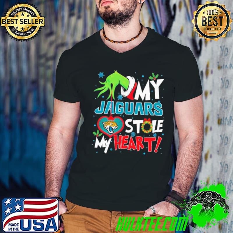 Grinch Hand My Jacksonville Jaguars Stole My Heart Christmas shirt