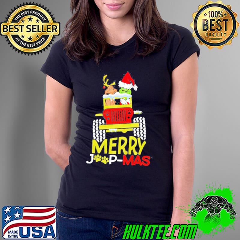 Grinch Hat Santa And Dog Car Jeep Merry Jeepmas Christmas Shirt Ladies Tee Grinch Hat Santa And Dog Car Jeep Merry Jeepmas Christmas Shirt Ladies Tee