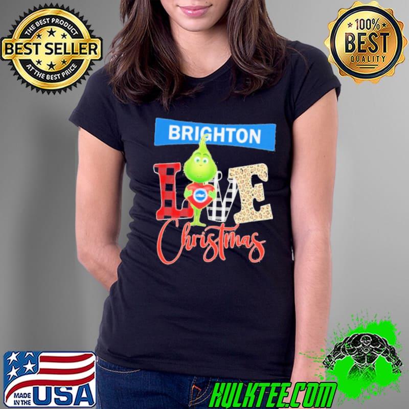 Grinch Hug Heart Brighton Love Christmas Shirt Ladies Tee Grinch Hug Heart Brighton Love Christmas Shirt Ladies Tee