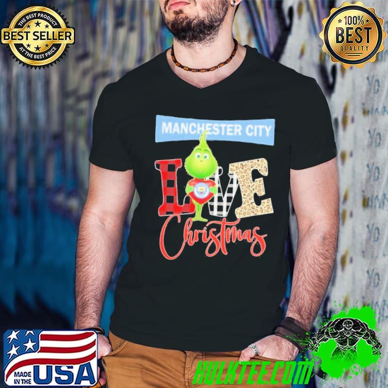 Grinch Hug Heart Manchester City Love Christmas Shirt