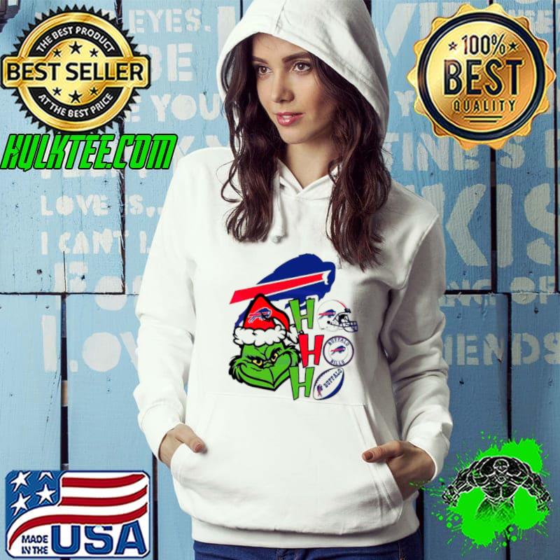 Grinch Santa hat Ho Ho Ho Buffalo Bills shirt
