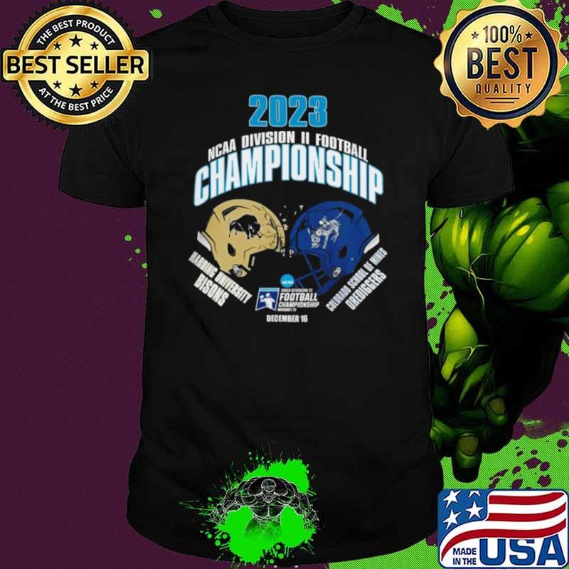Harding University Bisons Vs Colorado School Of Mines Orediggers Helmet 2023 Ncaa Division Ii Football Championship Dec 16 shirt