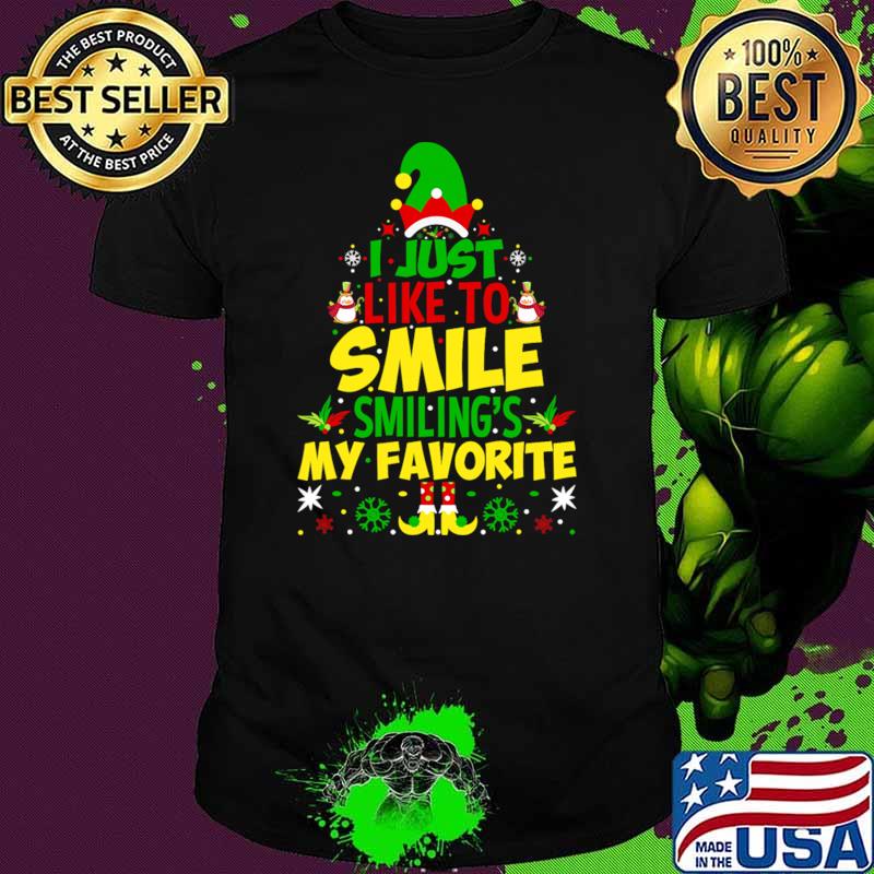 I Just Like To Smile Smiling Is My Favorite Elf Christmas T-Shirt