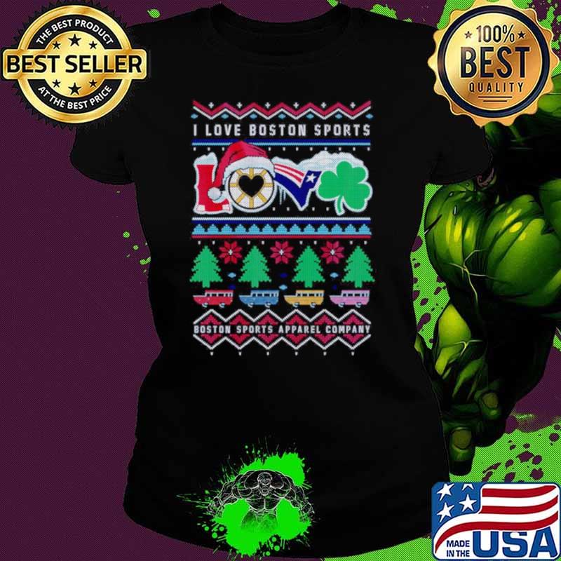 I love Boston Sports Love ugly Christmas shirt