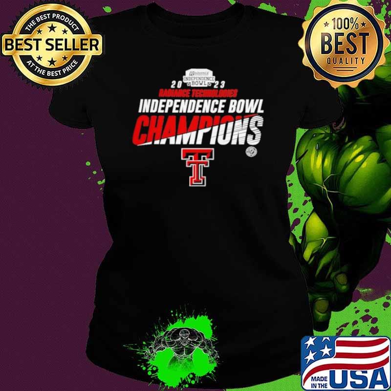 Independence Bowl 2023 Champions Texas Tech Red Raiders Logo s Ladies tee Independence Bowl 2023 Champions Texas Tech Red Raiders Logo s Ladies tee