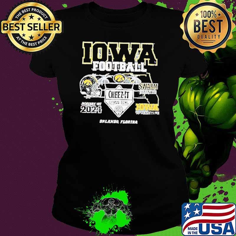 Iowa hawkeyes 2024 citrus bowl swarm warning s Ladies tee Iowa hawkeyes 2024 citrus bowl swarm warning s Ladies tee