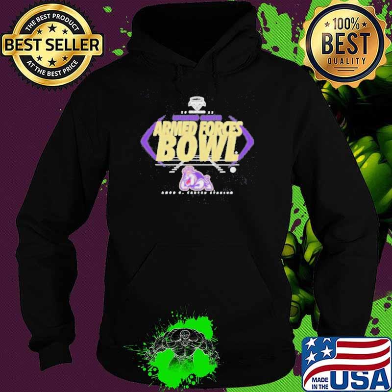 James Madison Dukes Lockheed Martin Armed Forces Bowl Amon G Carter Stadium 2023 Logo Shirt
