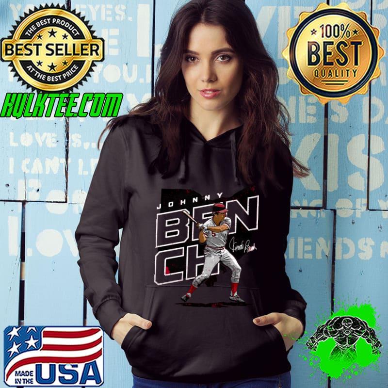 Johnny Bench Signature American former professional baseball Cincinnati Player Map T-Shirt Hoodie Johnny Bench Signature American former professional baseball Cincinnati Player Map T-Shirt Hoodie