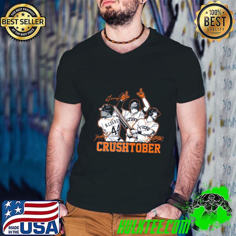 Jose Altuve Yordan Alvarez & Kyle Tucker Crushtober T-Shirt Guys V Neck Jose Altuve Yordan Alvarez & Kyle Tucker Crushtober T-Shirt Guys V Neck
