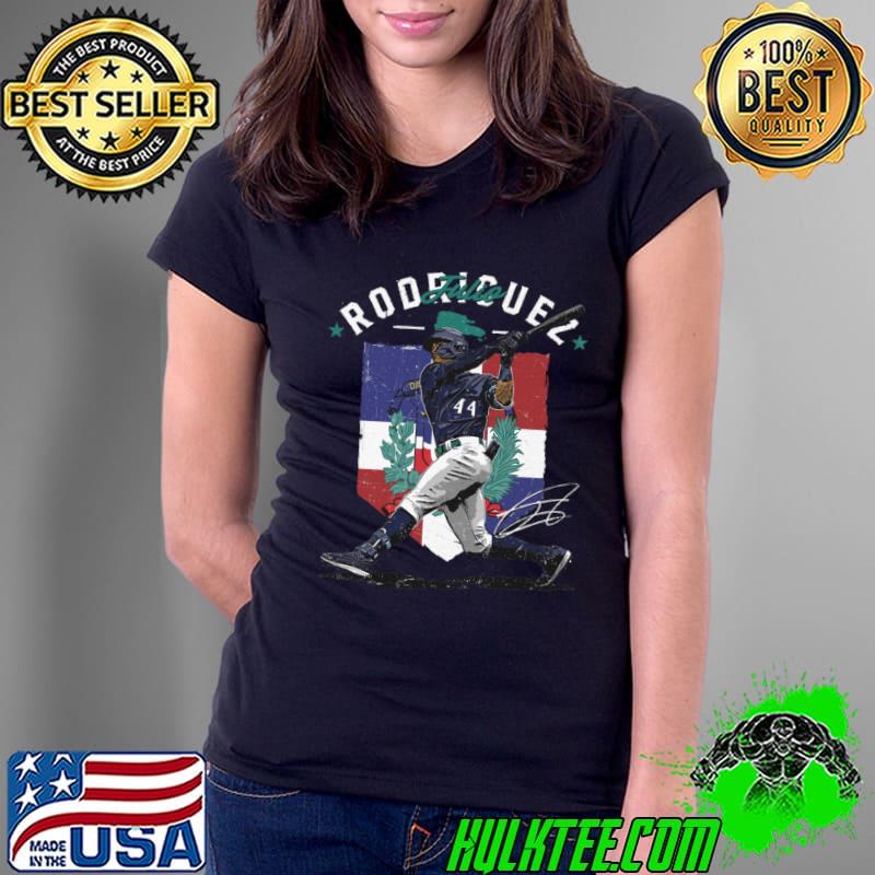 Julio Rodriguez professional baseball center fielder for the Seattle Mariners Country Flag signature T-Shirt
