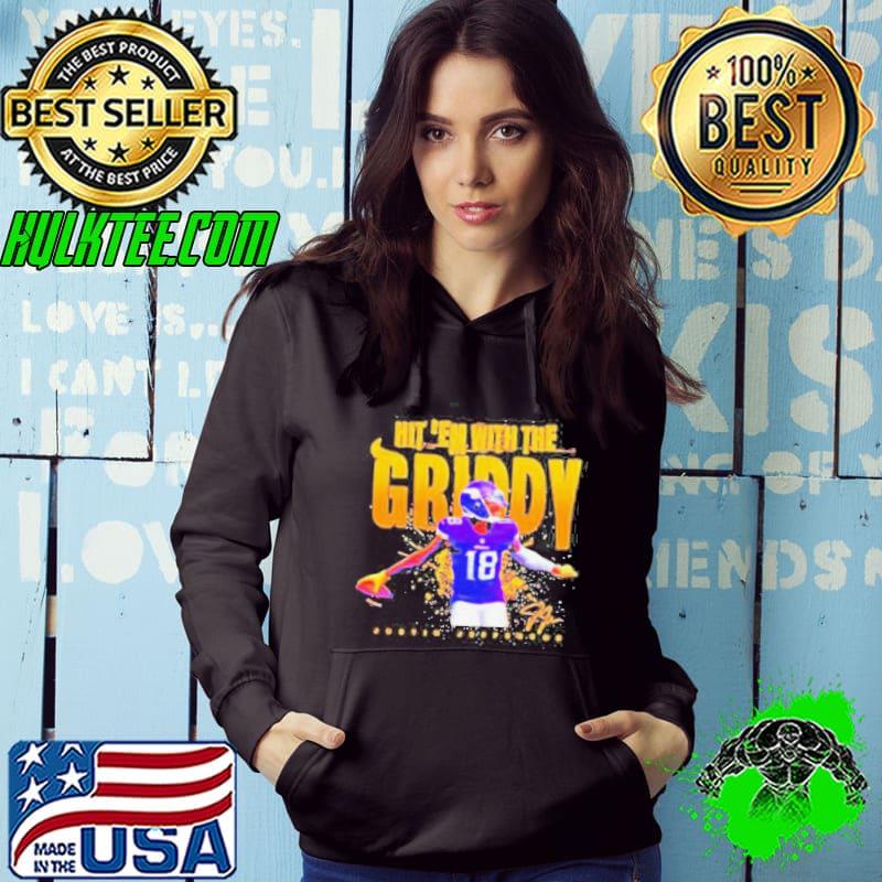 Justin jefferson Minnesota vikings hit ’em with the griddy signature s Hoodie Justin jefferson Minnesota vikings hit ’em with the griddy signature s Hoodie
