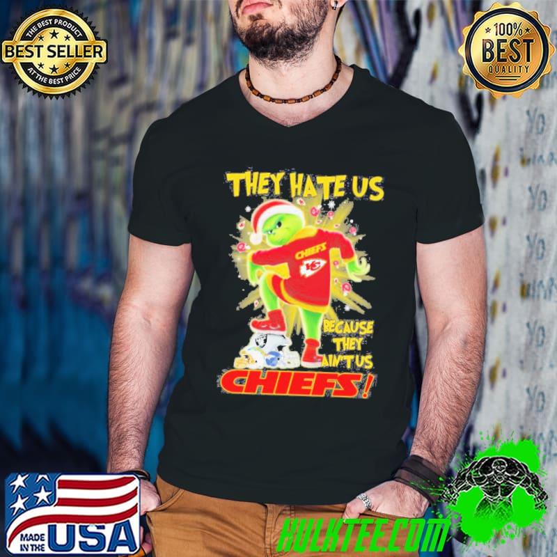 Kansas city Chiefs grinch they hate us because they ain’t us Chiefs s Guys V Neck Kansas city Chiefs grinch they hate us because they ain’t us Chiefs s Guys V Neck