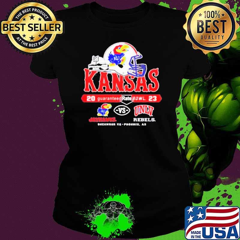 Kansas jayhawks vs unlv rebels 2023 guaranteed rate bowl december 26 s Ladies tee Kansas jayhawks vs unlv rebels 2023 guaranteed rate bowl december 26 s Ladies tee