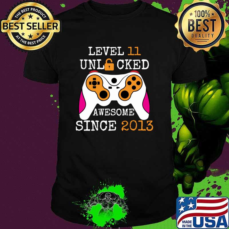 Level 11 unlocked awesome since 2013 11 th birthday gaming T-Shirt