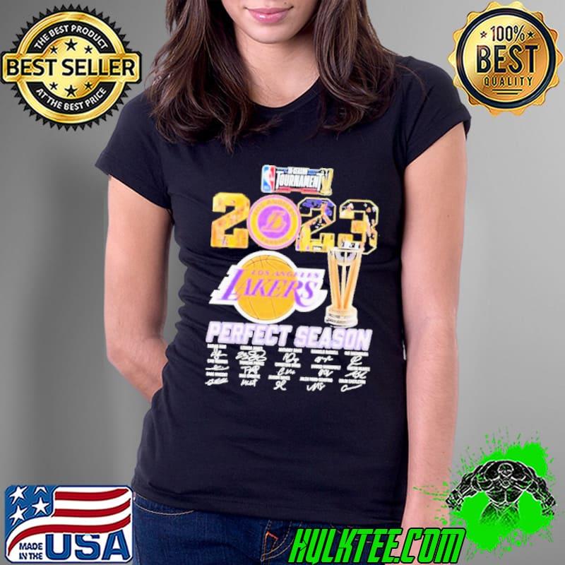Los Angeles Lakers Perfect Season 2023 NBA In-Season Tournament Signatures Unique Shirt Ladies Tee Los Angeles Lakers Perfect Season 2023 NBA In-Season Tournament Signatures Unique Shirt Ladies Tee