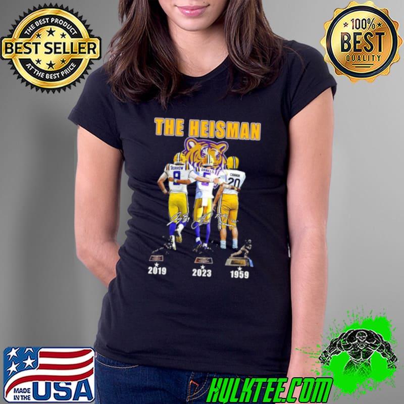 Lsu Tigers The Heisman Trophy Jayden Daniels Joe Burrow Billy Cannon Signatures shirt