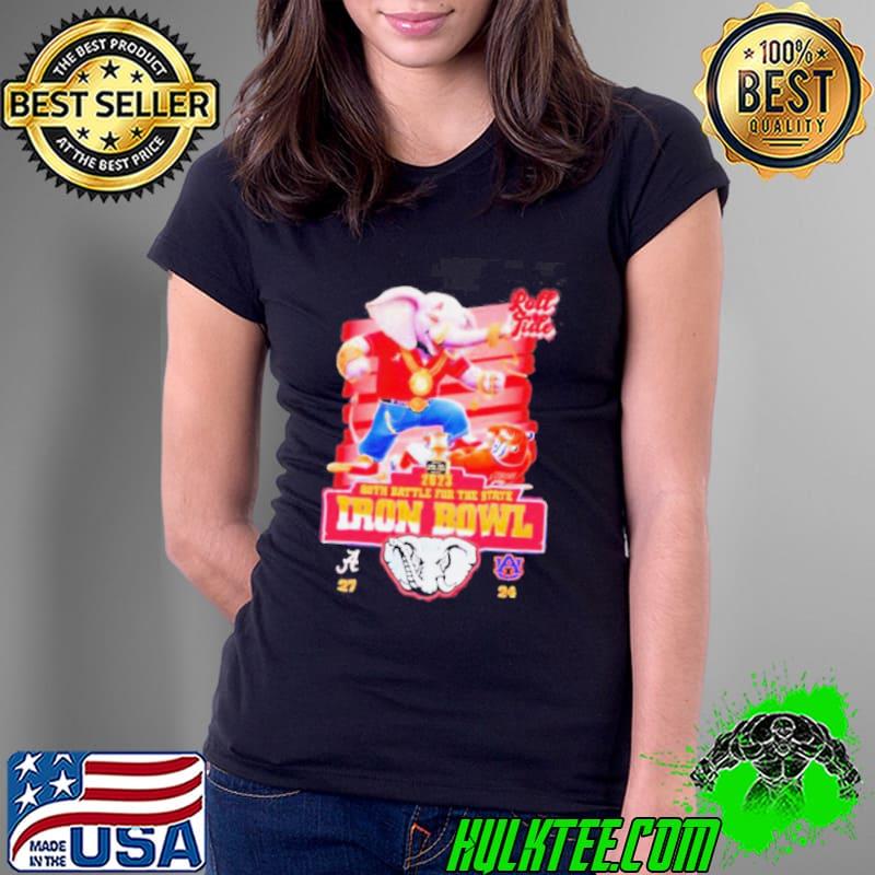 Mascot 2023 88th Battle For The State Iron Bowl Alabama Crimson Tide 27 24 Auburn Tigers Shirt