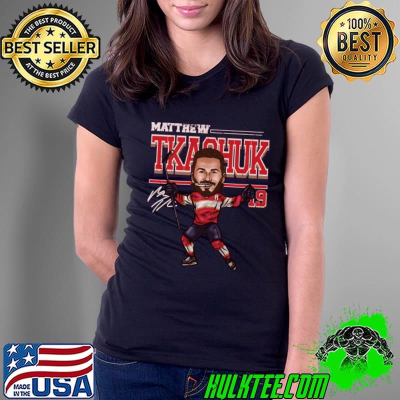 Matthew Tkachuk Signature American professional ice hockey winger Florida Cartoon T-Shirt