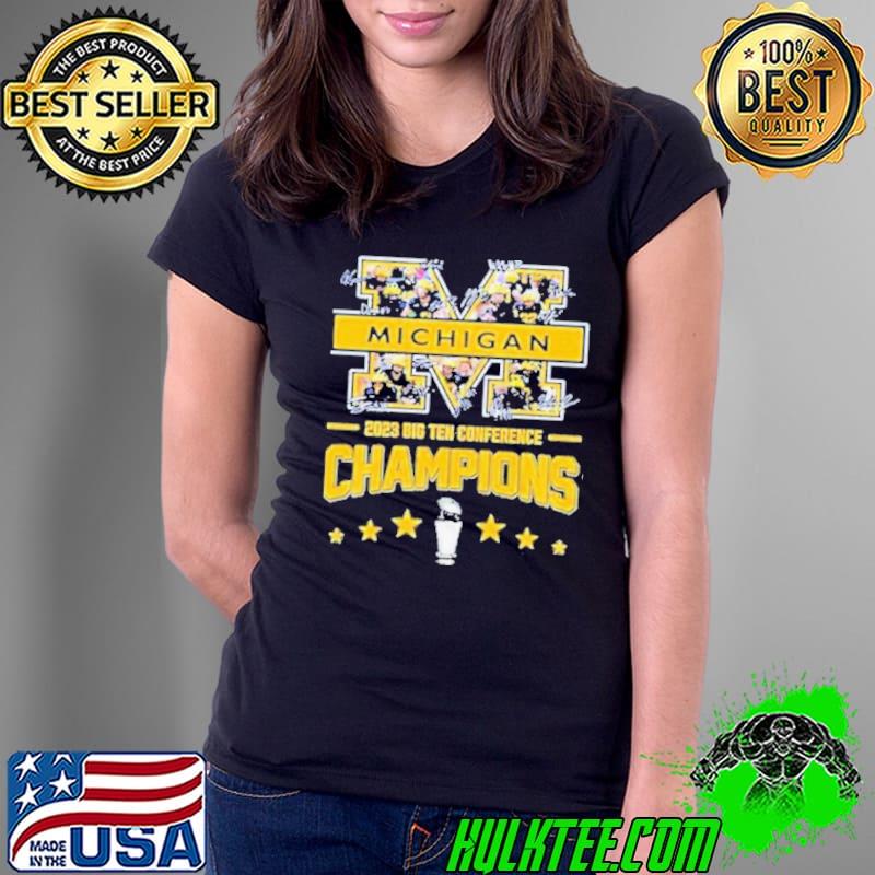 Michigan Wolverines M Logo 2023 Big Ten Conference Champions Signatures Shirt