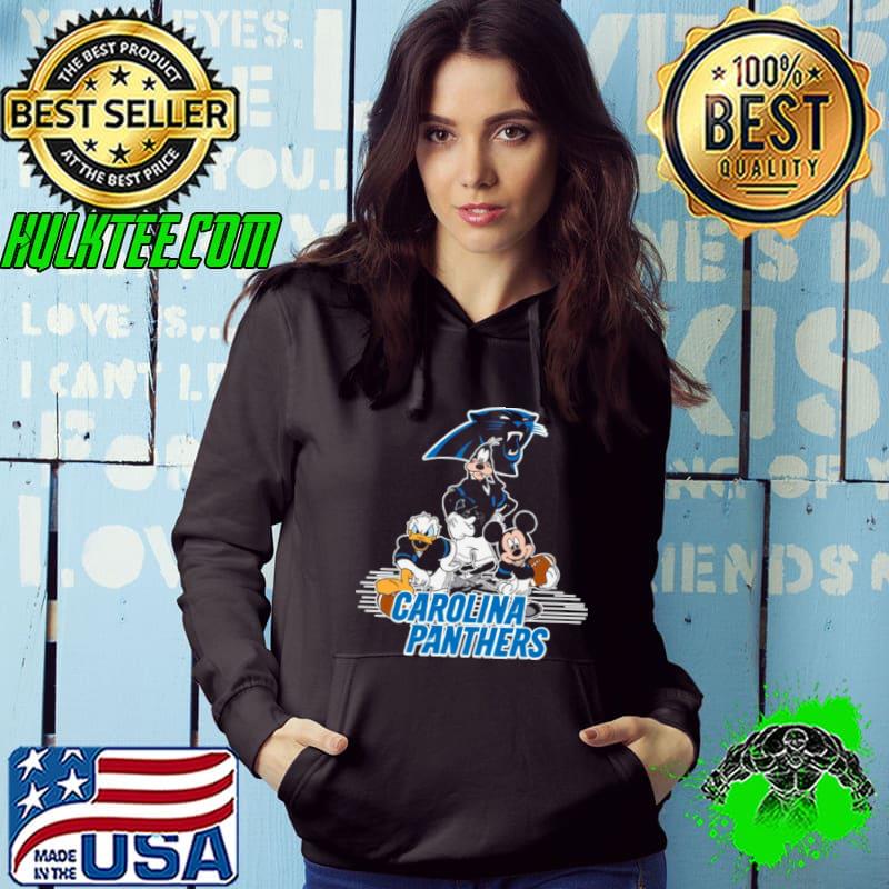 Mickey Mouse Donald Duck Goofy Playing Carolina Panthers American Football Shirt