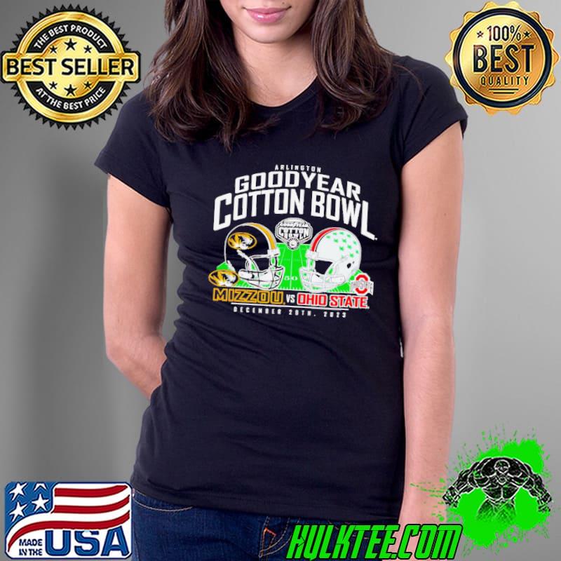 Missouri Tigers vs. Ohio State Buckeyes 2023 Cotton Bowl Matchup s Ladies Tee Missouri Tigers vs. Ohio State Buckeyes 2023 Cotton Bowl Matchup s Ladies Tee