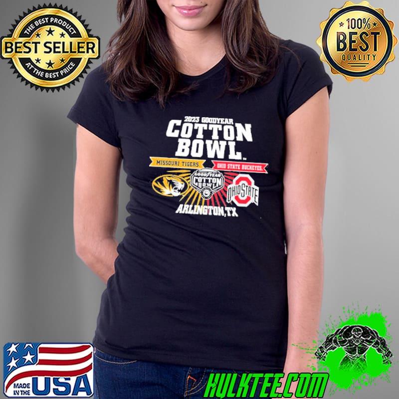 Missouri Tigers Vs Ohio State Buckeyes 2023 Goodyear Cotton Bowl Matchup Shirt